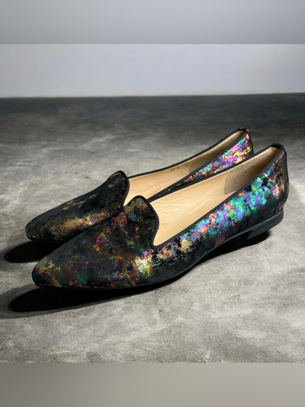 Brunate dal 1926 Rainbow iridescent Handmade Italian loafers Size 39